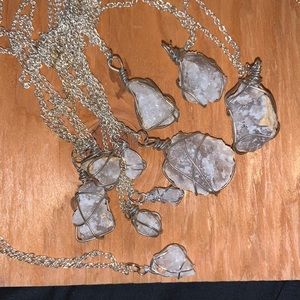 Smokey quarts and clear quartz necklaces